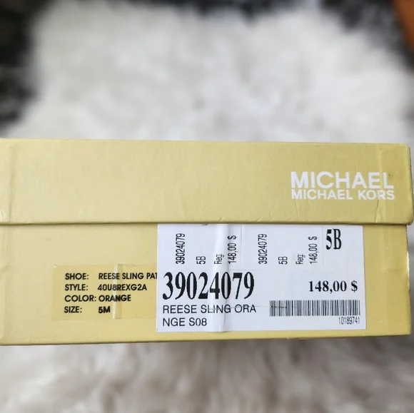 Michael Kors White & Orange Wedge Heels - Picture 6 of 7